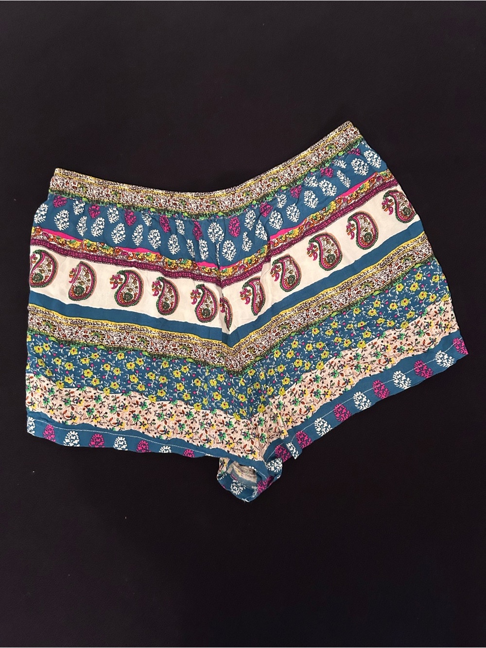 Boho Paisley Print Women's Shorts in Teal and Cream American Eagle large